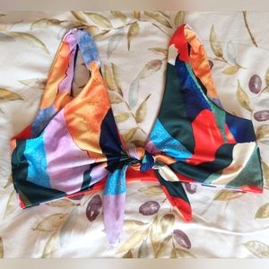 Tie Front XL Thick Lined Bikini Top